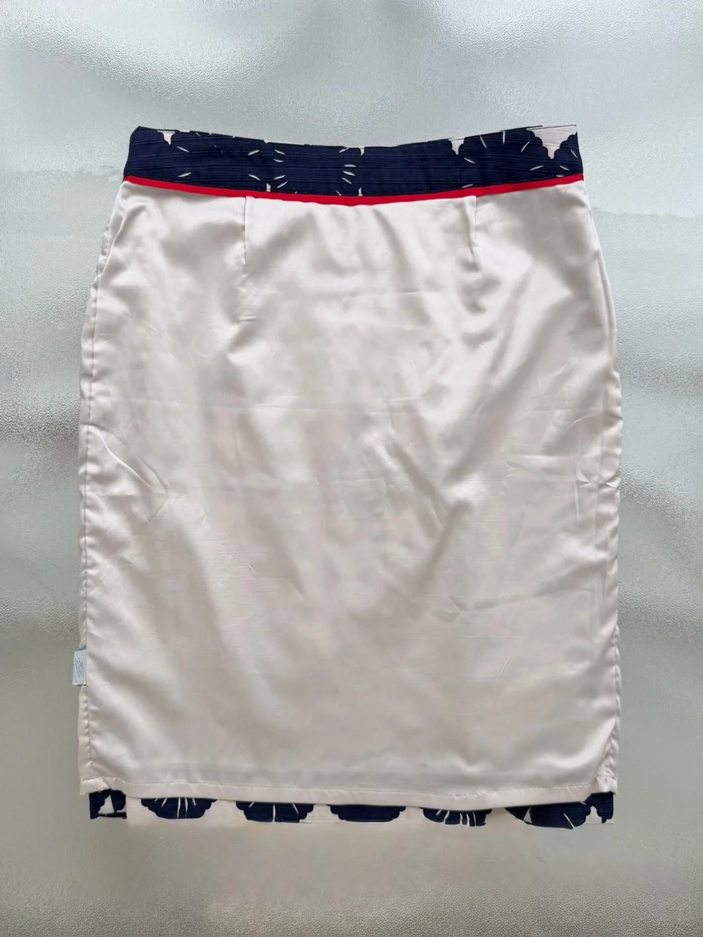 Boden Navy and White Floral Geometric Pencil Skirt
